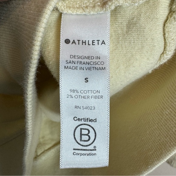 Athleta Crew Neck Sweatshirt Size Small Yellow Ombre Dip Dye Pullover Sundown - Picture 6 of 9